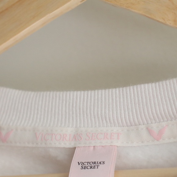 Vintage 2008 Victoria's Secret Rhinestone Logo Sweatshirt White Y2K Women's - Picture 6 of 8